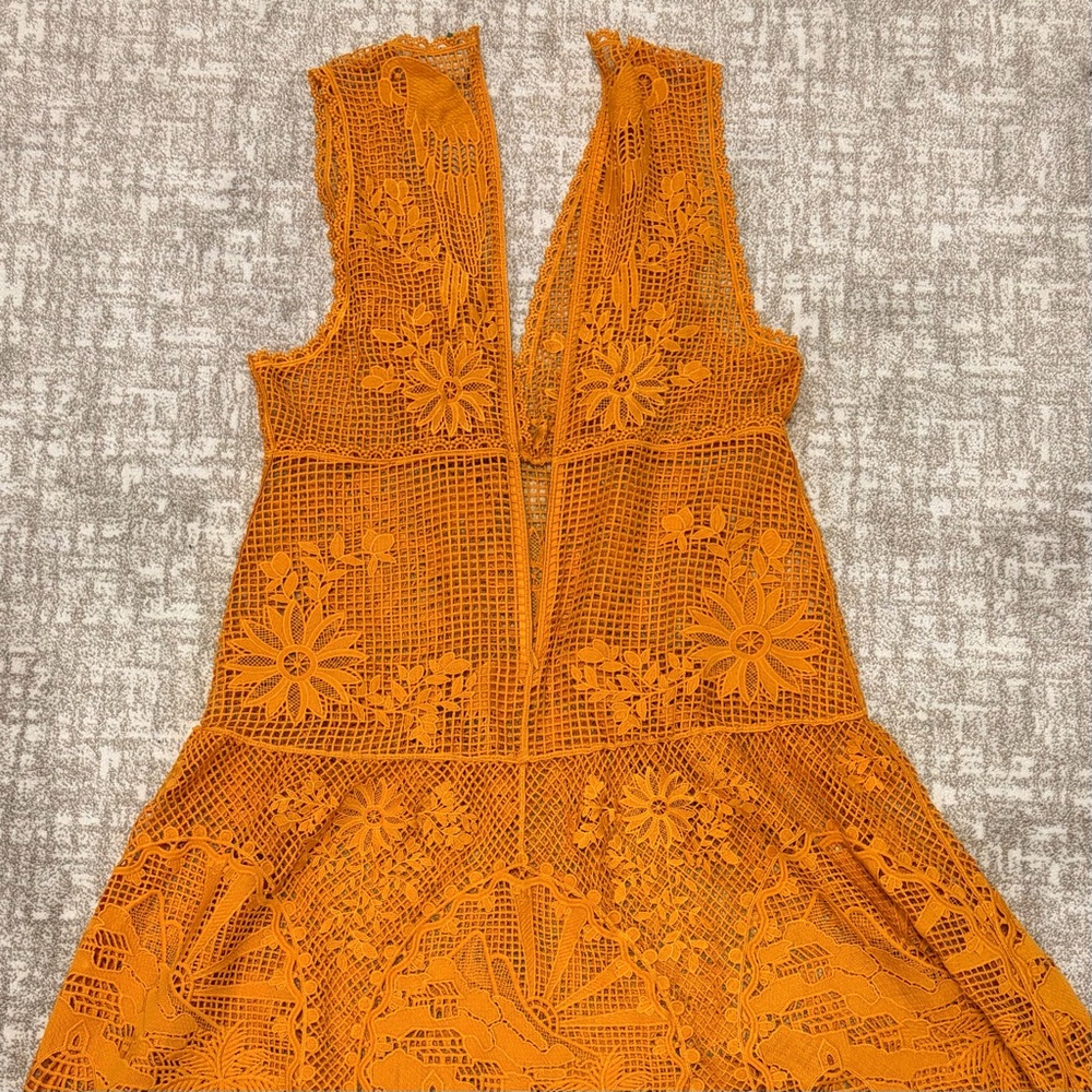Farm Rio tropical lace parrot Midi Dress - Picture 7 of 12